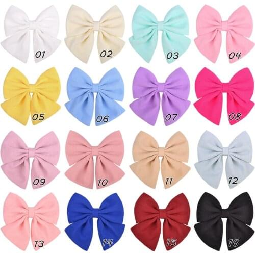 36Pcs/lot Cute Solid Cotton Hair Bows With Clip For Girls Hair Clips Handmade Hairpins Barrettes Headwear Kids Hair Accessories