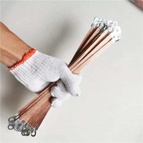 30/50/100pcs 12" (30cm) 4 square Aluminium-copper Alloy Engine Braided Ground/Bonding Strap Cable Strip Protector