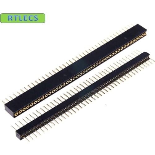 50 Sets 1x40P Single Row 40 Pin 0.050' 1.27 mm Round Pin Male Female Header Gold plated machined SIP 1x40 Pin PCB Header Socket
