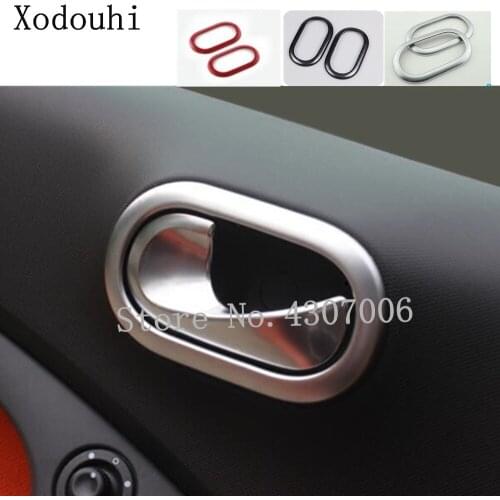 Car styling cover detector trim external door bowl armrest stick lamp frame 4pcs For Benz smart fortwo 2015 2016 2017 2018 2019