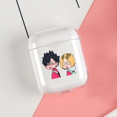 Kuroo And Kenma Cases For Apple AirPods 1 2 Case Clear Wireless Bluetooth Earphone Case Protective Shell