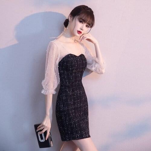 Special Occasion Dresses Vintage Square Collar Three Quarter Pearls Lace Backless A-Line Luxury Elegant Women Prom Gowns E826