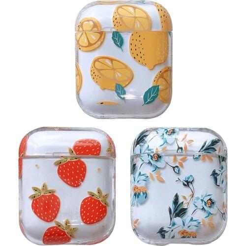 Fruit PC Hard Case For Airpods 2 1 Earphone Cases For Airpods Clear Transparent PC Earphone Cover