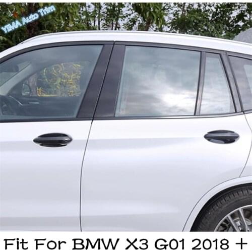 Lapetus Chrome Accessories Exterior Door Pull Handle & Bowl Protection Cover Trim ABS For BMW X3 G01 2018 - 2021 Carbon Fiber