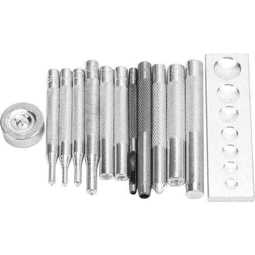 13 pcs/lot Button Installation Tool Snaps Buttonl Hand Knock Installation Grinding Tool for Metal Rivet Pressing Button Machine