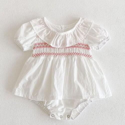 Summer Baby Girls Clothes Cotton Short Sleeve Toddler Baby Girl Romper Korean Style Newborn Baby Girl Jumpsuit