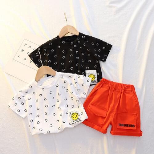 New Childrens Clothing Sets Baby Boys Short Sleeve Shorts 2pcs Kids Sports T Shirts Suit Fashion Clothes