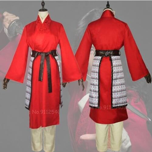 Hua Mulan Movie Cosplay Costume Women Chinese Traditional Style Hanfu Dress Robes Army Soldier Armor Combat Samurai Uniform Sets