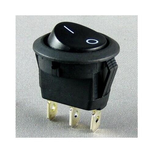 Round rocker switch KCD8 11 6A 3 feet all black 220V