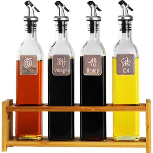 Cooking Seasoning Bottle Dispenser Sauce Bottle Glass Storage Bottles for Oil and Vinegar Creative Kitchen Tools Accessories