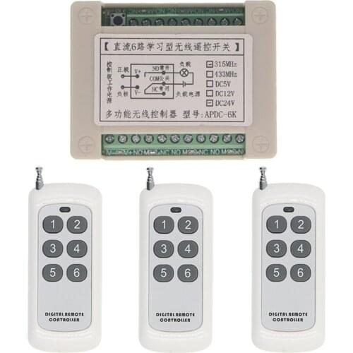 DC12V24V Wireless Remote Control 6-Way Control Motor Motor Forward And Reverse Rotation Push Rod Lamp Switch Power Off