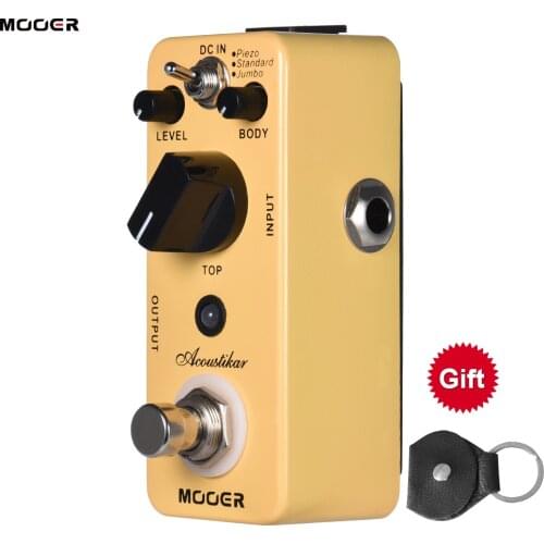 MOOER Acoustikar Guitar Pedal Acoustic Guitar Simulator Guitar Effect Pedal True Bypass with 3 Modes (Piezo/Standard/Jumbo)