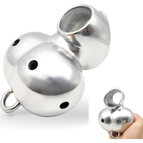 Male Stainless Steel Ball Stretcher Scrotum Sleeve Metal Cock Cage Penis Ring Chastity Belt Scrotum Protector Sex Toys For Men