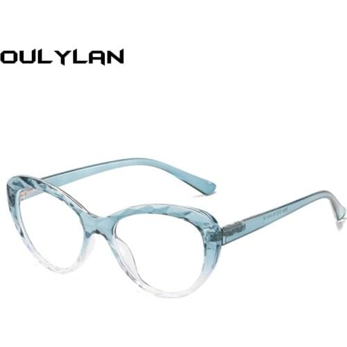 Oulylan Women Anti-blue light Glasses Frame Men Vintage Cat Eye Eyewear Anti-radiation Computer Spectacle Retro Fake Glasses