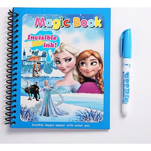 Original Frozen Water painting Drawing toys Graffiti anime action figure Watercolour Magic book for girls birthday gifts