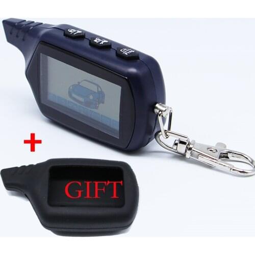 B9 Two way LCD Remote Controller Key Fob Chain with Tamarack Gift For Russian Version Two way Car Alarm System Starline B9 Twage
