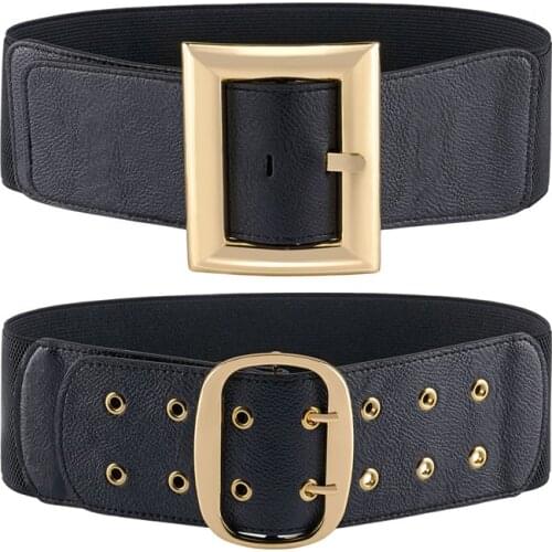 Jovivi Newest Ladies Luxury Waistband Women Punk Cool Belt Wide Elastic Belt Dress Decoration Belts for Women Fashion Women Belt