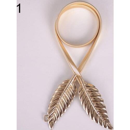 Belts Womens Leaf Design Vintage Style Belt Elastic Clasp Metal Waist Femme Waistband