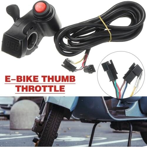E-bike Handle Finger Thumb Throttle Battery Voltage LCD Digital Display with Power Switch Electric Vehicle Display Switch