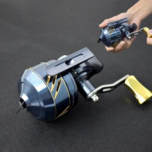All Metal Fishing Reels Spinning Interchangeable Handles Hunting Slingshot Catapult Bow Speed Ratio: 3.9:1 Outdoor Accessories