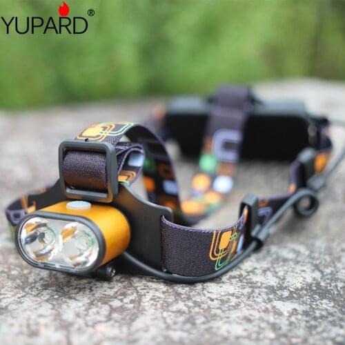 Yupard 2*XM-L T6 LED Headlamp torch light Waterproof Camping Hunting bright Headlight + rechargeable 18650 battery+charger