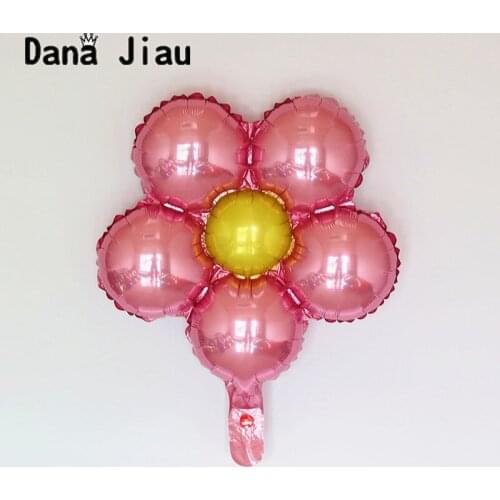 Pink Flower Foil Balloon Spring Wedding Birthday Party Decoration Inflatable Air Balloons Happy Year girls