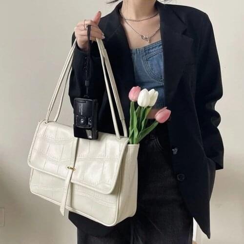 Ladies Bag 2021 New Trend Single Shoulder Bag Crocodile Pattern Buckle Messenger Bag Big Capacity Designer Handbag