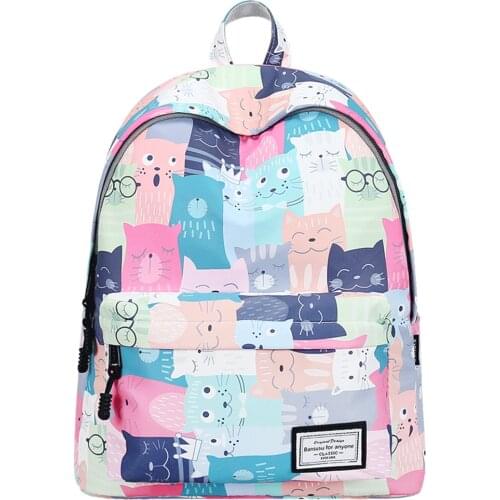 Cat Printed Backpack Women Shoulder Bag Casual Backpack High Capacity Back To School Bag for Teenage Girl Travel Bagpack Mochila