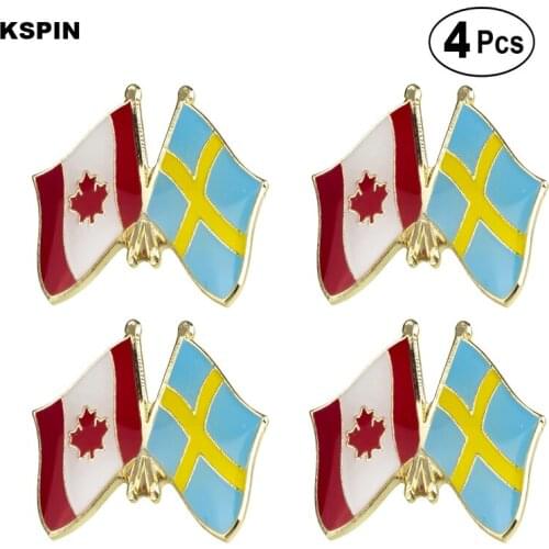 Canada & Sweden Friendship Flag Pin Lapel Pin Badge Brooch Icons 4pcs