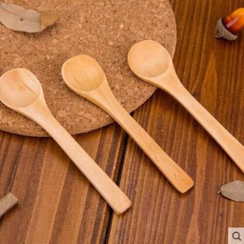 10pcs/set High quality wooden pudding spoon yogurt spoon coffee spoon wood ice cream spoon