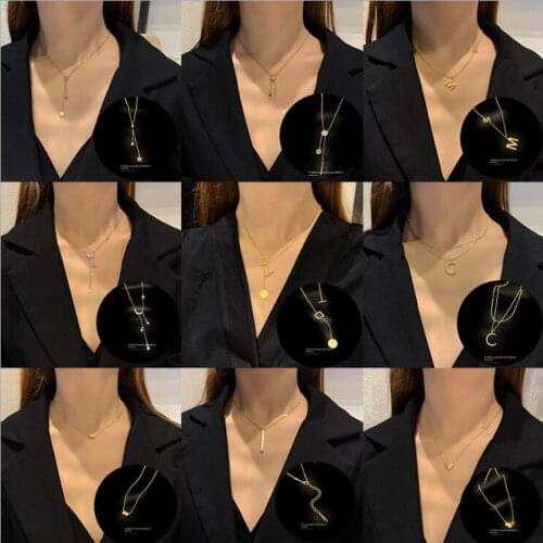 10 PCS Titanium Fritillaria Necklace Personality Korean temperament clavicle chain waist pendant factory direct necklace female