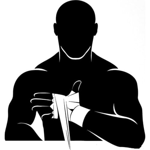 13.6CM*14.5CM Fashion Boxing Martial Arts Sports Black/Silver Car Stickers Vinyl S9-0558