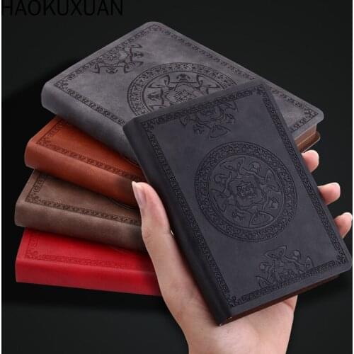 2021 Portable Vintage A6 Pattern Pu Leather Notebook Diary Notepad Retro Book Stationery Gift