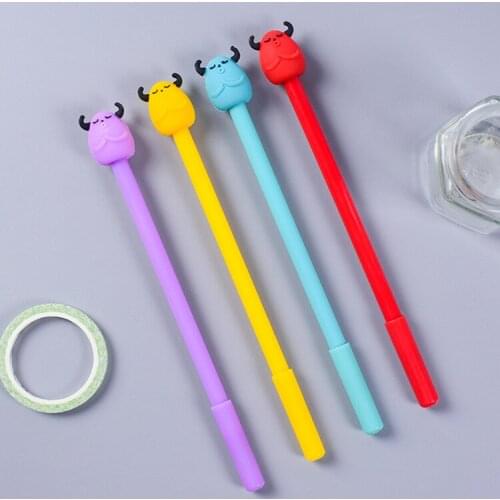 24 Pcs Creative Stationery Cute Dumpling Monster Gel Pen Cartoon Black Kawaii Stationary Cute Pen Kawaii School Stationery