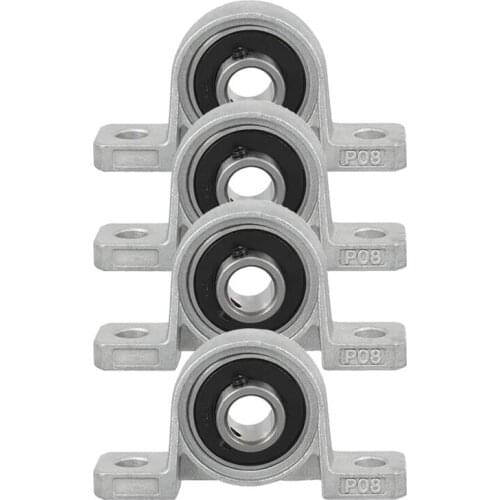 4Pcs KP08 Pillow Block Mounted Ball Bearing (Diameter 8mm Bore) Zinc Alloy Pillow Block Bearing