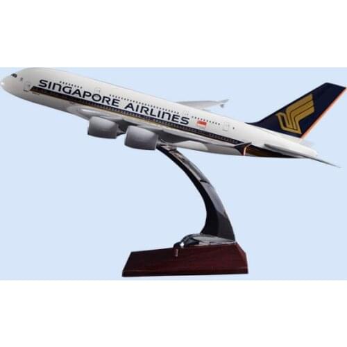 45cm Resin Singapore Airlines/Thailand Airl Airbus A380 Aircraft Model Airplane Stand Model Collection Adult Children Gift Toy