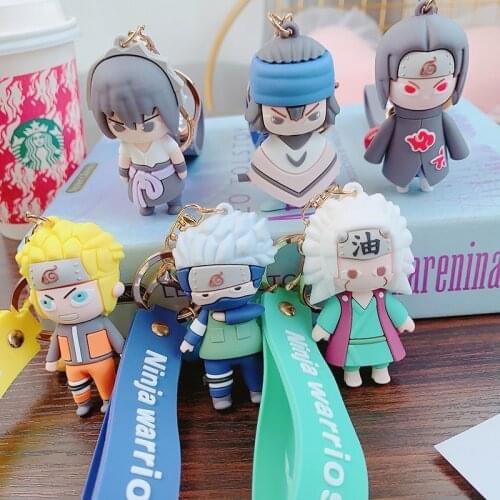 5 Kinds Naruto Keychain Naruto Sasuke Jiraiya Keychain Dolls Toy Pikachu Kawaii Action Figure Anime Figure Pokemon Anime