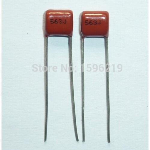 50pcs CBB capacitor 563 100V 563J 0.056uF 56nF P5 CL21 Metallized Polypropylene Film Capacitor