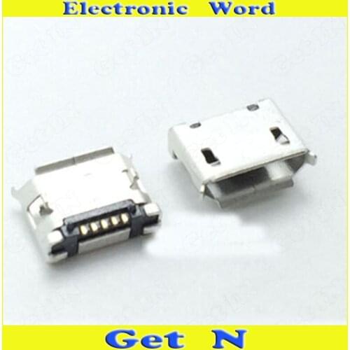 500pcs 5Pins 5.9mm Spacing Soldering Micro USB Socket 4DIP For Phone Tail Charging Socket