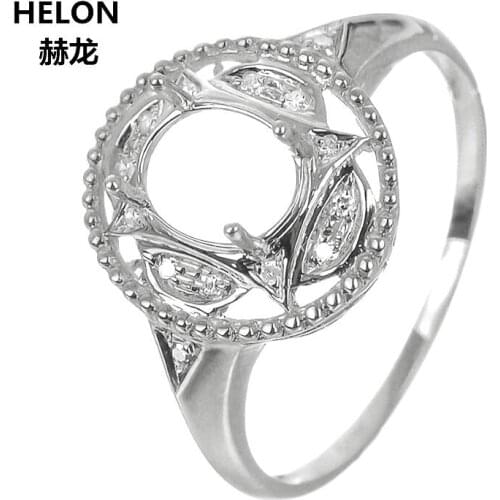 6x8mm Oval Cut Natural Diamonds Engagement Wedding Semi Mount Ring Solid 10k White Gold Women Ring Yellow Rose Gold Optional