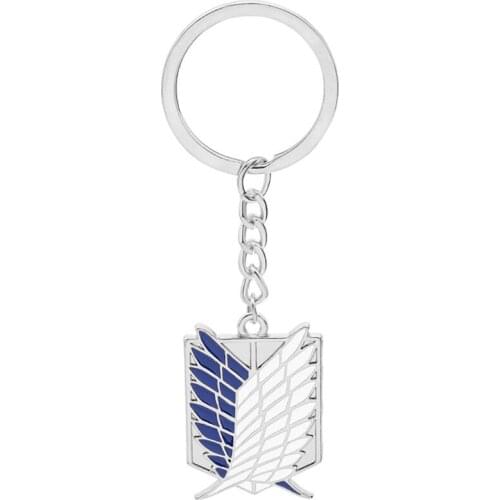 Anime Attacks On Titan Scouting Legions Emblem Keychain Wing of Liberty Pendant Keyring Cosplay Unisex Fashion Jewelry 87HB