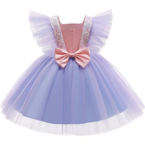 Girls Kids Lace Tulle Dress Elegant Party Tutu Ball Gown Children Wedding Pageant Formal Princess Costume Bridesmaid Clothes