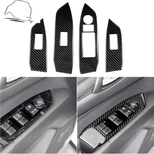 For Mazda CX-5 2017 2018 Carbon Window Lifting Panel Sticker Switch Buttons Frame Cover Trim Door Control Accent Car Styling