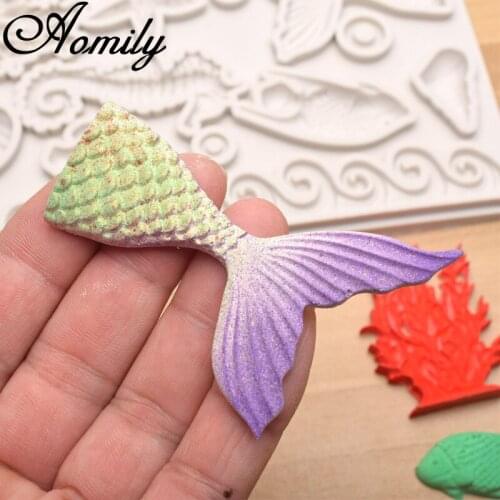 Aomily 12 Holes Multi Marine Organism Shaped Silicone Chocolate Cookies Fondant Cake Mold Soap Candy Crystal Drop Resin Molds