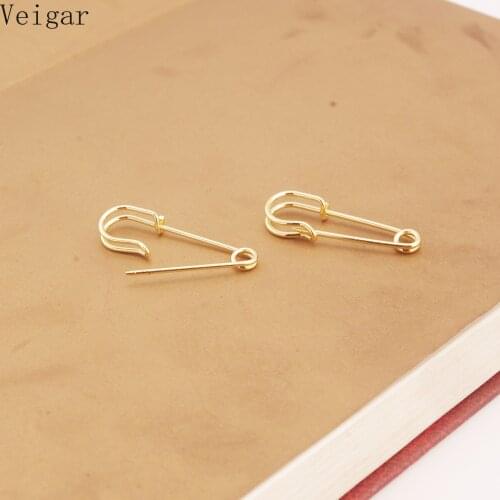 Hot Sale Fashion Gold Color/Silver Color/Black Copper paperclip-Shaped Piercing Ear Stud Earrings for Women Bijoux Brincos