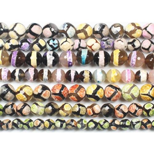 Faceted Multi-color Many Pattern 6-12mm Round Beads ,Wholesale For DIY Jewellery Free Shipping