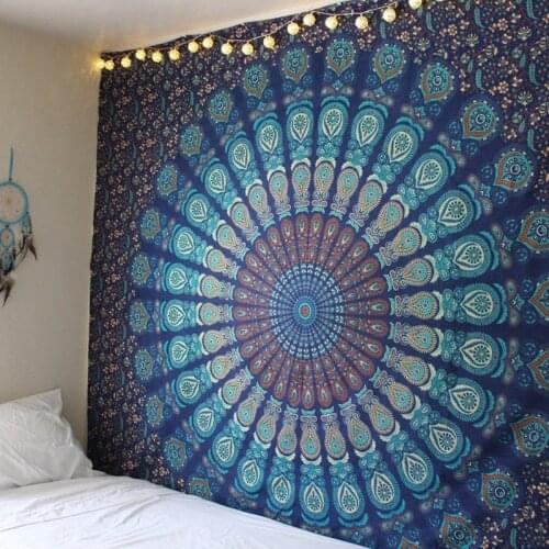 Indian Mandala Wall Hanging Tapestry 200*140 Thin Beach Towel Blanket Tapestry Yoga Mattress Popular Hippie Wall Tapestry