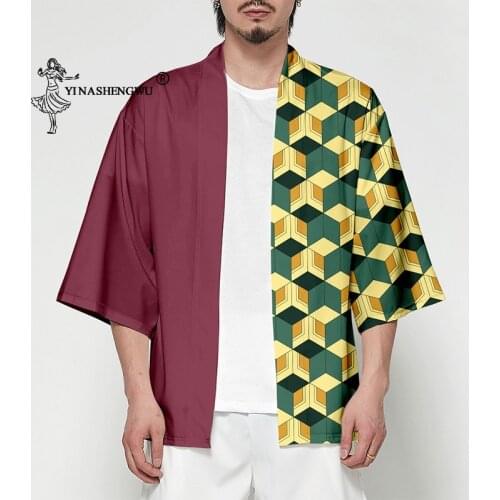 Cosplay Costume Kimono Cardigan Men Kimono Yukata Women/Men Summer Casual Cool Streetwear harajuku Style Digital Print Top Coat