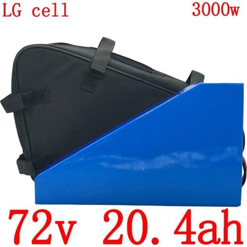 72V electric scooter battery 72V 2000W 3000W electric bike battery 72V 20AH Triangle lithium battery use LG cell with 5A charger