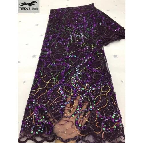 Madison African Net Lace Fabric 2021 High Quality Sequins Lace French Mesh Lace Fabric For Wedding Party Dress Sewing
